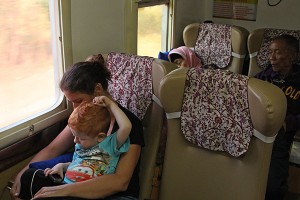 Lots of space on the train from Yogya to Jakarta