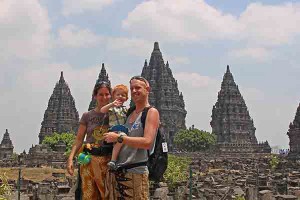 Family pic at Prambanan, taken before we chased Jace around for two hours