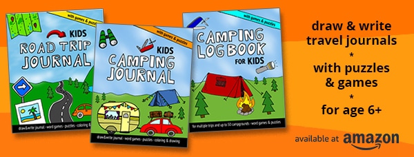Kids travel journals - banner for books on Amazon
