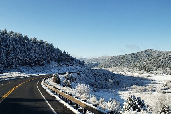 Driving in the winter / winter road